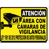 Señalización Aviso Metálico Atención Cámara Seguridad 29x20