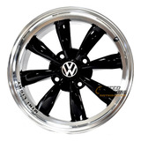 Rines Deportivos 15x6.5 Para Vocho 4/130 Vw Logo Black Diam