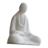 Estatua Pequeña De Buda De Cerámica Blanca, Monje Meditando,