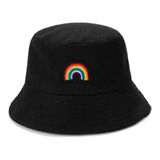 Gorro Piluso Con Aplique Bordado Arco Iris Varios Colores