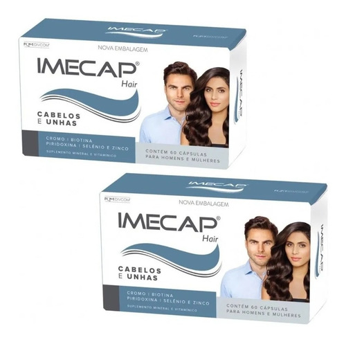 Kit Imecap Hair 120 Cápsulas - 2 Caixas C/60 Cápsulas Cada 