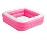 Piscina Inflável Quadrada Infantil Base Inflável 57l Intex Cor Rosa