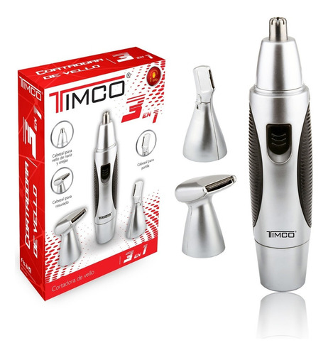 Trimmer 3 En 1 Nariz, Oreja Y Barba X-47 Color Plateado