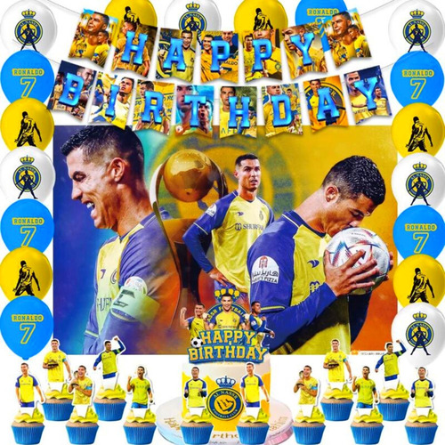 Cotillon Cumpleaños Cristiano Ronaldo Al Nassr + Telon