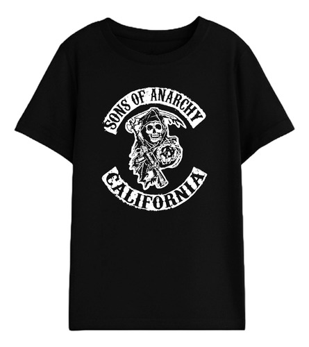 Camiseta Infantil Unissex Sons Of Anarchy Banda Rock Estampa