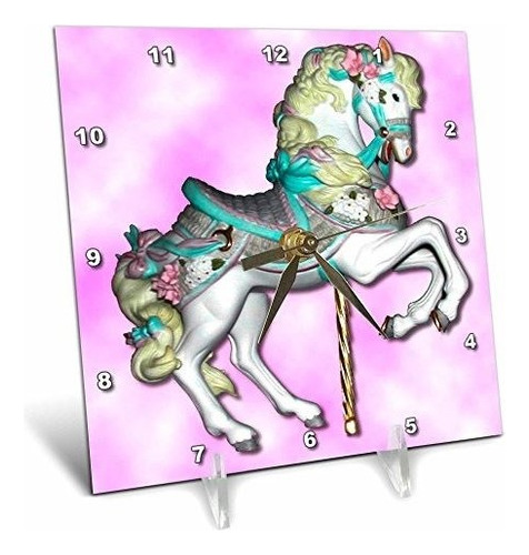 Carrusel Carrusel Caballo En Pink Reloj De Comput