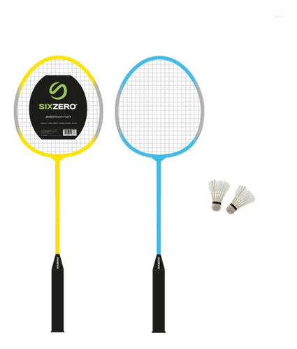 Set Badminton 4 Raquetas + 2 Plumas + Red+ Bolso Sixzero 