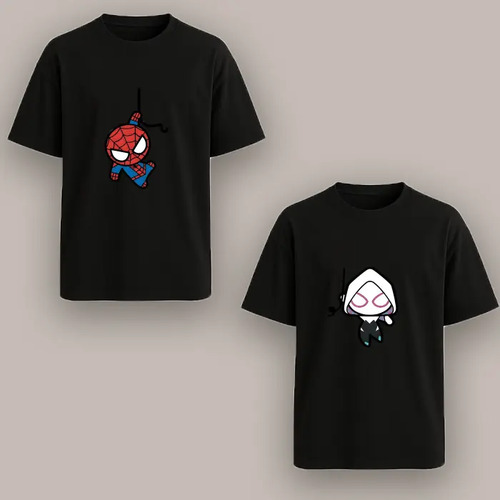 Duo Playeras Spiderman Y Spider Gwen