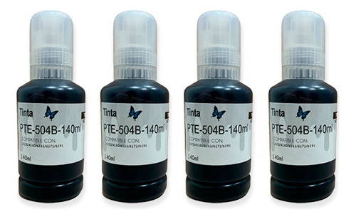 4 Tintas Negras Compatible Epson T504b L4150 L4160 504