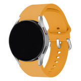 Pulseira Silicone Compatível Com Galaxy Watch 4 Sport Lisa Cor Mostarda