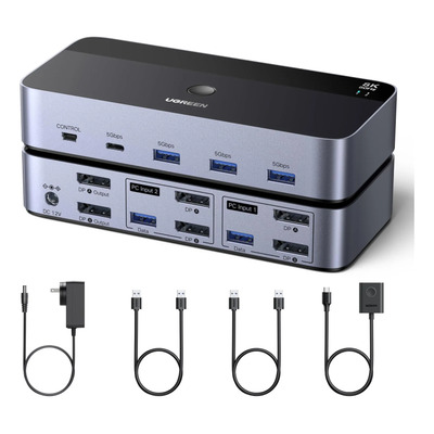 Conmutador Kvm Ugreen Displayport 8k 60 Hz Dual