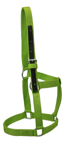 Bozal De Nylon Caballo Adulto Sin Cabestro Color Verde Flúor