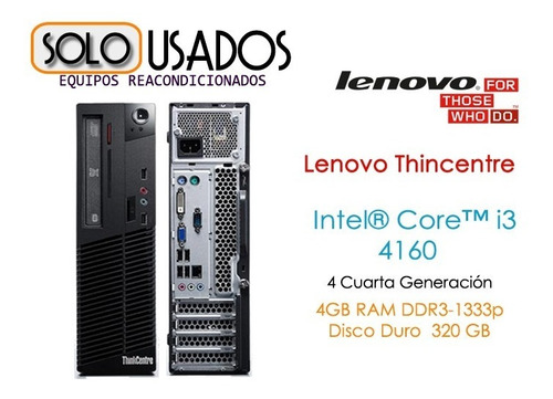 Computador Intel Core I3 4ta Gen, 8gb Ssd 120gb Lenovo M73  