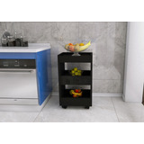 Organizador Cozinha Vertical N/empilhavel Preto Com Rodinhas