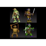 Tmnt Ninja Turtles Articuladas Set Archivo Stl Impresion 3d 
