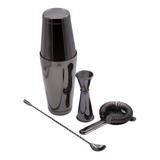 Kit De Cocteleria De Lujo Set Bartender Mixologia Negro 