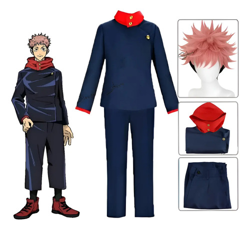 X Disfraz De Itadori Yuji Jujutsu Kaisen Con Peluca