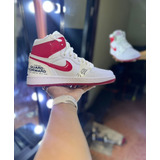 Tenis Air Jordan 1 Blanco/rojo 24 Mx 