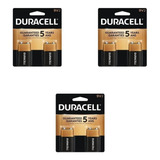 Kit Com 6 Baterias 9v Alcalina Duracell - 3 Cartelas