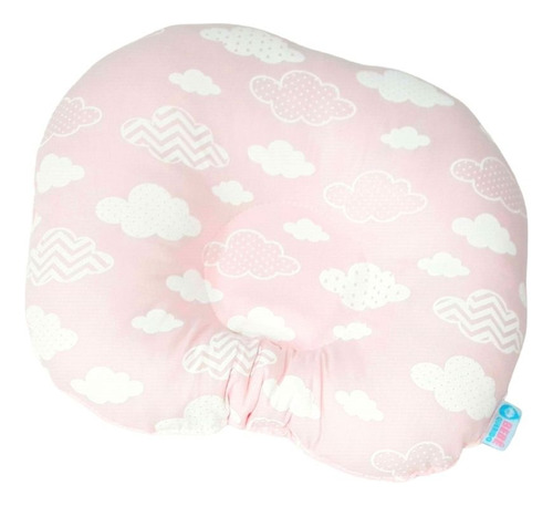 Travesseiro Para Cabeça Chata De Bebês Nuvens Com Rosa Lindo