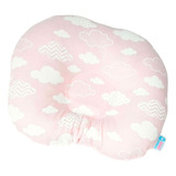 Travesseiro Para Cabeça Chata De Bebês Nuvens Com Rosa Lindo