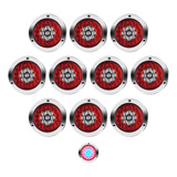 10p Plafon 24 Led Redondo Cromo 4 Funcion Camion Jeep 12/24v