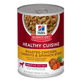 Alimento Hill's Science Diet Healthy Cuisine Para Perro Adulto Todos Los Tamaños Sabor Pollo Y Zanahoria Y Espinaca En Lata De 354g