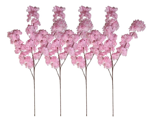Kit 4 Haste Cerejeira Artificial Rosa Pink Galhos Decorativo