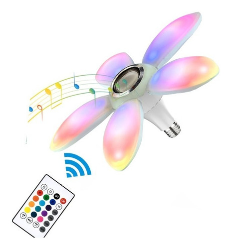 Foco Led Bocina Bluetooth Plegable Control Rgb De 36w Bl-033