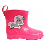 Botas Niña Plastico Lluvia Unicornio  Rosa Lila Impermeables