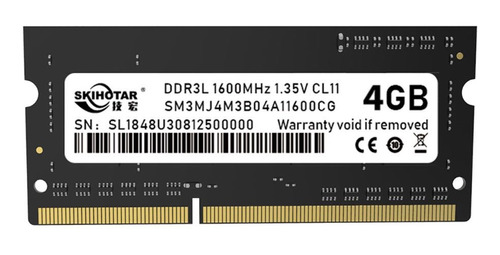 Memoria Ram Negro 4gb Ddr3l 1600 Mllz  Computador Portátil
