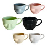 Taza Te Cafe Ceramica Chica Canela Colores 350ml