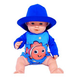 Conjunto Uv Infantil Proteção Solar Com Chapéu Bebê Praia