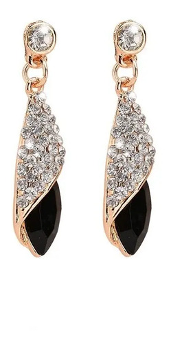 Par Aretes Elegantes Largos Con Borla De Cristal Gota D Agua