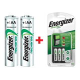 Cargador Maxi Energizer + 2 Pilas Aa Recargables 1300mah