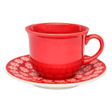 Set X6 Tazas De Té Con Plato Renda Rojo 200cc Oxford Café Té