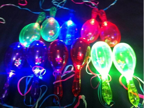 20 Maracas Luz Luminosa Fiesta Sonaja Batucada 