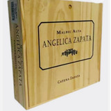 Caja Madera Angelica Zapata X4 Botellas