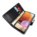 Capa Capinha Flip Couro Compatível Galaxy A32 4g + Pel Vidro