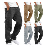 Overol Hombre Pantalones Casuales Multibolsillos Con Cordón