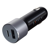  Cargador Celular Auto Rapido Usb C 60w + Usb A 12w Satechi 