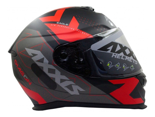 Capacete Axxis Eagle Diagon Matt Black/red