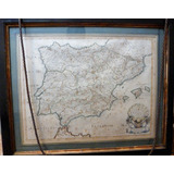 Mapa Antiguo 1641 Original  España Sanson Enmarcado 71 X 58