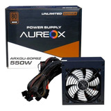 Fuente Pc Gamer 550w Reales Aureox Arxgu 80+ Bronze