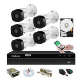 Kit Intelbras 5 Cam 1120b Dvr 08c Mhdx 1208 C/hd 1 Tera Byte