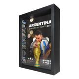 Adorno Box Cuadro Copa 3d Argentina Campeon Messi Futbol 