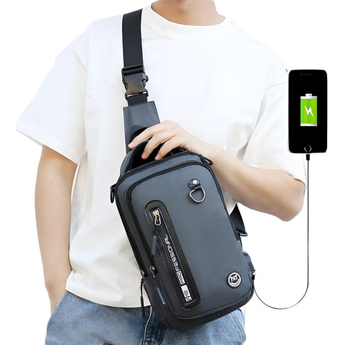 Usb Bolso De Pecho Bolso Multifuncional De Moto Para Hombre