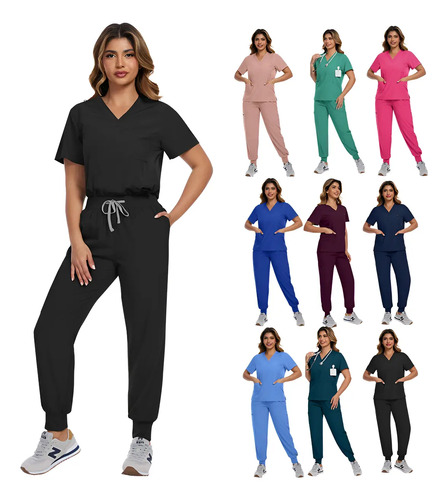 Pijama Dama Quirúrgica Medicas Anti Fluidos Uniforme Jogger | MercadoLibre