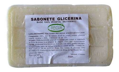 Base De Glicerina Vegetal Para Sabonete Bothanic Regia - 5kg