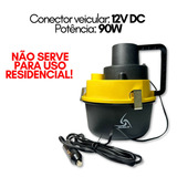 Aspirador De Pó E Liquido Automotivo Portátil Turbo Potente Cor Preto/amarelo 12v